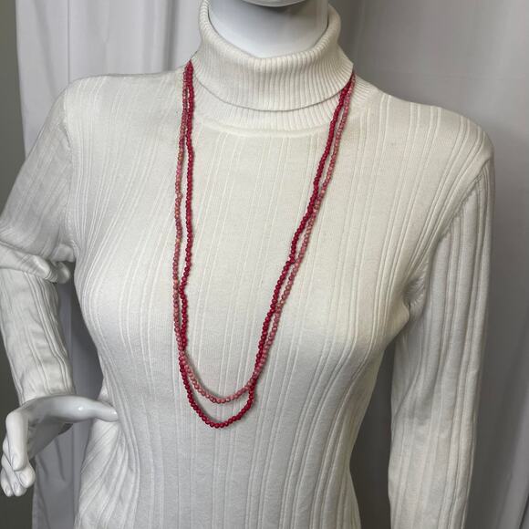 set of two pair 1980s wrap beads lighter and darker shades of pink mauve - Picture 3 of 16